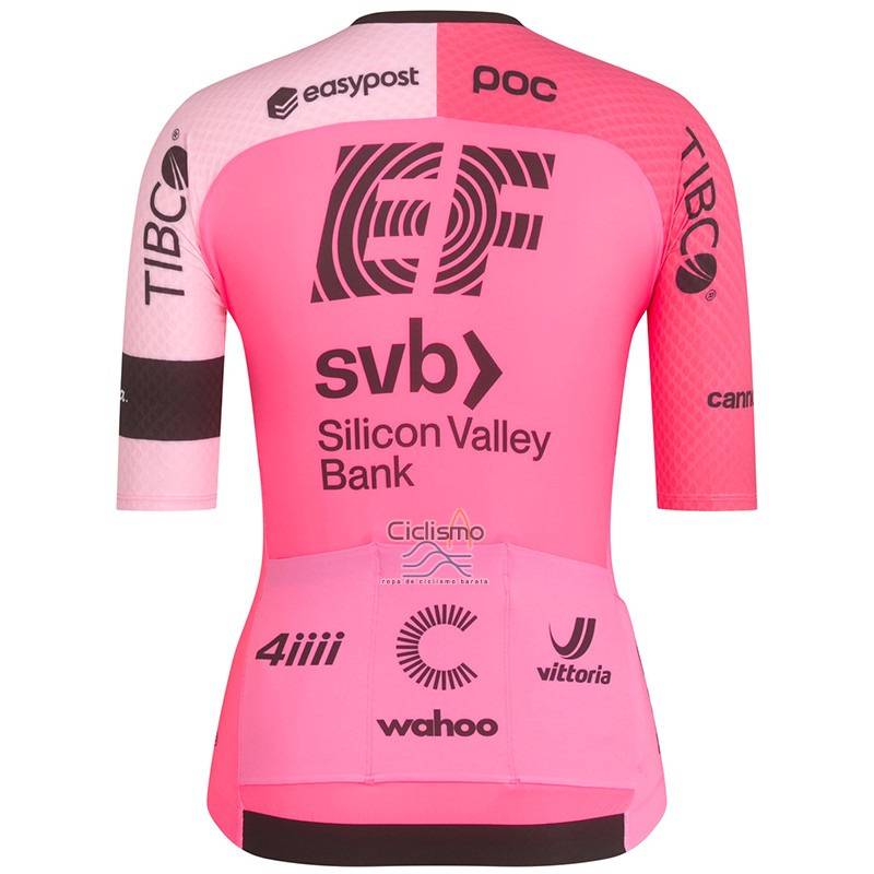 Ef Education-easypost Ropa Ciclismo Culotte Corto 2023 Mujer Mangas Cortas Rosa